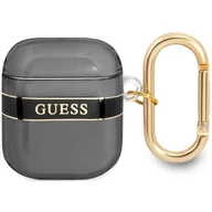 Akcesoria do słuchawek - Etui Guess do AirPods cover czarny/black Strap Collection - miniaturka - grafika 1