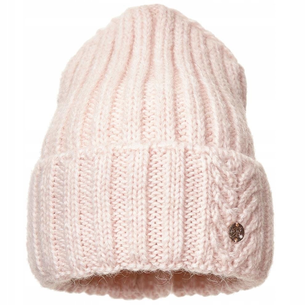 Czapka zimowa damska AMARETTA Pudrowy róż