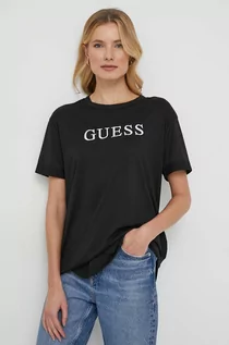 Koszulki sportowe damskie - Guess t-shirt damski kolor czarny - grafika 1