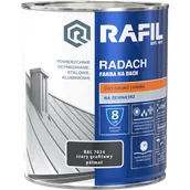 Farby zewnętrzne - Radach szary grafitowy RAL 7024 półmat 0,75L - miniaturka - grafika 1