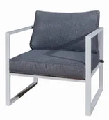 Fotele i krzesła ogrodowe - Biały fotel z aluminium na taras - miniaturka - grafika 1