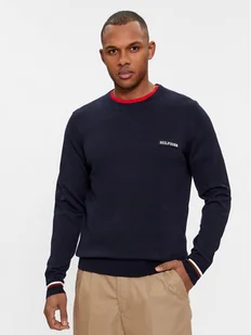 Tommy Hilfiger Sweter Global Stripe Crew Nk MW0MW33502 Granatowy Regular Fit - Swetry męskie - miniaturka - grafika 1