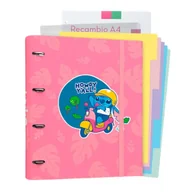 Szkolne artykuły papiernicze - Disney Stitch - Segregator A4 z kartkami (4 ringi, gumka) - miniaturka - grafika 1