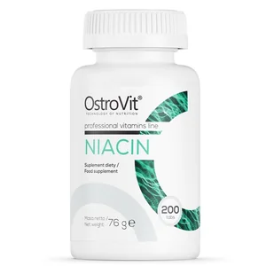 Ostrovit OstroVit Niacyna kwas nikotynowy 200 tabl. 5903246226744 - Witaminy i minerały - miniaturka - grafika 1