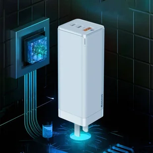 Baseus GaN szybka ładowarka PPS 65W USB / 2x USB Typ C QC 3.0 Power Delivery SCP FCP AFC (azotek galu) czarny (CCGAN-A01) WTYCZKA US - Ładowarki do telefonów - miniaturka - grafika 7