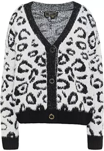 Naemi Damski elegancki kardigan 11029449, wełniany biały czarny, XL/XXL, wełniany biały czarny, XL-XXL - Swetry damskie - miniaturka - grafika 1