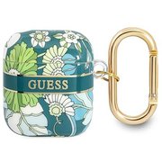 Etui Guess do AirPods cover zielony/green Flower Strap Collection