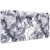 Podkładki na biurko - Mata na biurko Szare duże kwiaty 100x50 cm - miniaturka - grafika 1