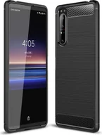 Etui i futerały do telefonów - Pokrowiec TPU na telefon komórkowy Sony Xperia 10 III o wyglądzie karbonowego etui ochronnego - miniaturka - grafika 1