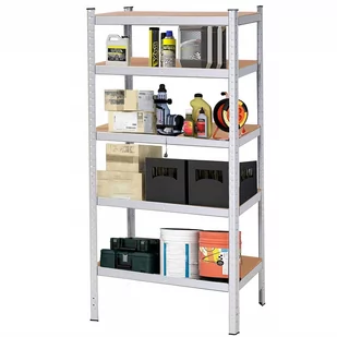 Regał metalowy magazynowy 5 półek 180x90x30cm 875kg do piwnicy, garażu - Szafy i regały magazynowe - miniaturka - grafika 1