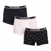 Majtki męskie - TOMMY HILFIGER BOKSERKI MĘSKIE 3P TRUNK PRINT GRANATOWE/BIAŁE r.L - miniaturka - grafika 1