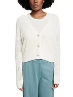 Swetry damskie - ESPRIT Sweter damski kardigan, 110/Off White, Jeden rozmiar - miniaturka - grafika 1
