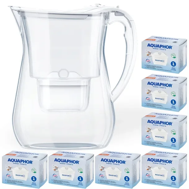 Dzbanek filtrujący wodę Aquaphor LAGO biały 3.8L, 7 wkładów Maxfor+