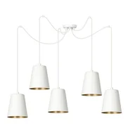 Lampy sufitowe - Emibig Link lampa wisząca 5-punktowa biała/złota 456/5 456/5 - miniaturka - grafika 1