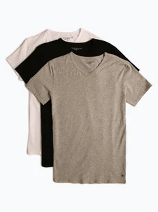 Tommy Hilfiger T-shirty pakowane po 3 szt. Mężczyźni Dżersej biały|szary|czarny jednolity, S/M - Koszulki męskie - miniaturka - grafika 1