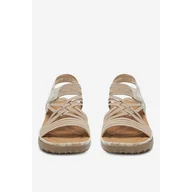 Sandały damskie - Sandały Rieker 64888-60 Beżowy - miniaturka - grafika 1