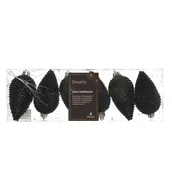 Ozdoby bożonarodzeniowe - Zawieszka plastikowa szyszka 8 x 4,5 cm 6 sztuk czarny - miniaturka - grafika 1