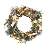 Ozdoby bożonarodzeniowe - Bożonarodzeniowy wieniec ratanowy Doreen, 30 cm - miniaturka - grafika 1