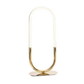 Lampy stojące - Maxlight Stołowa LAMPKA stojąca OLIVIA T0045D minimalistyczna LAMPA owalna LED 15W 3000K złota T0045D - miniaturka - grafika 1