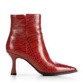 Półbuty męskie - Botki ze skóry croco na szpilce - miniaturka - grafika 1