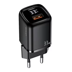 USAMS Ład. siec. 1xUSB-C+1xUSB T46 33W (only head) PD3.0 +QC3.0 Fast Charging czarny/black CC152TC01 (US-CC152) - Ładowarki do telefonów - miniaturka - grafika 1