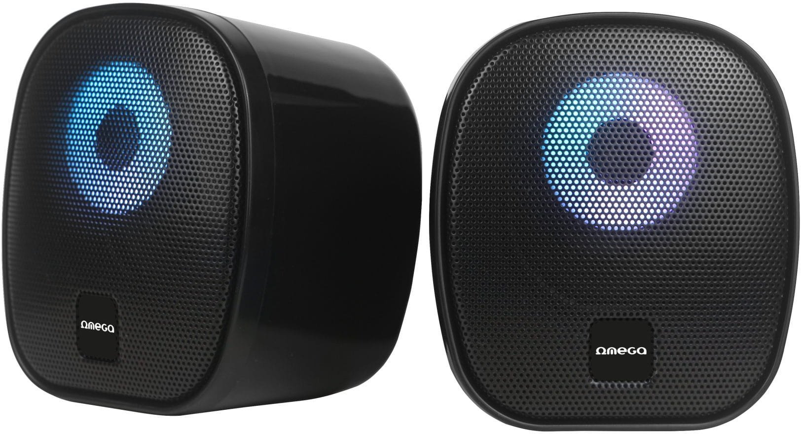 OEM OMEGA SPEAKERS GŁOŚNIKI 2.0 6W RMS RGB USB 3.5 mm Audio Black Round [46148] OGG115