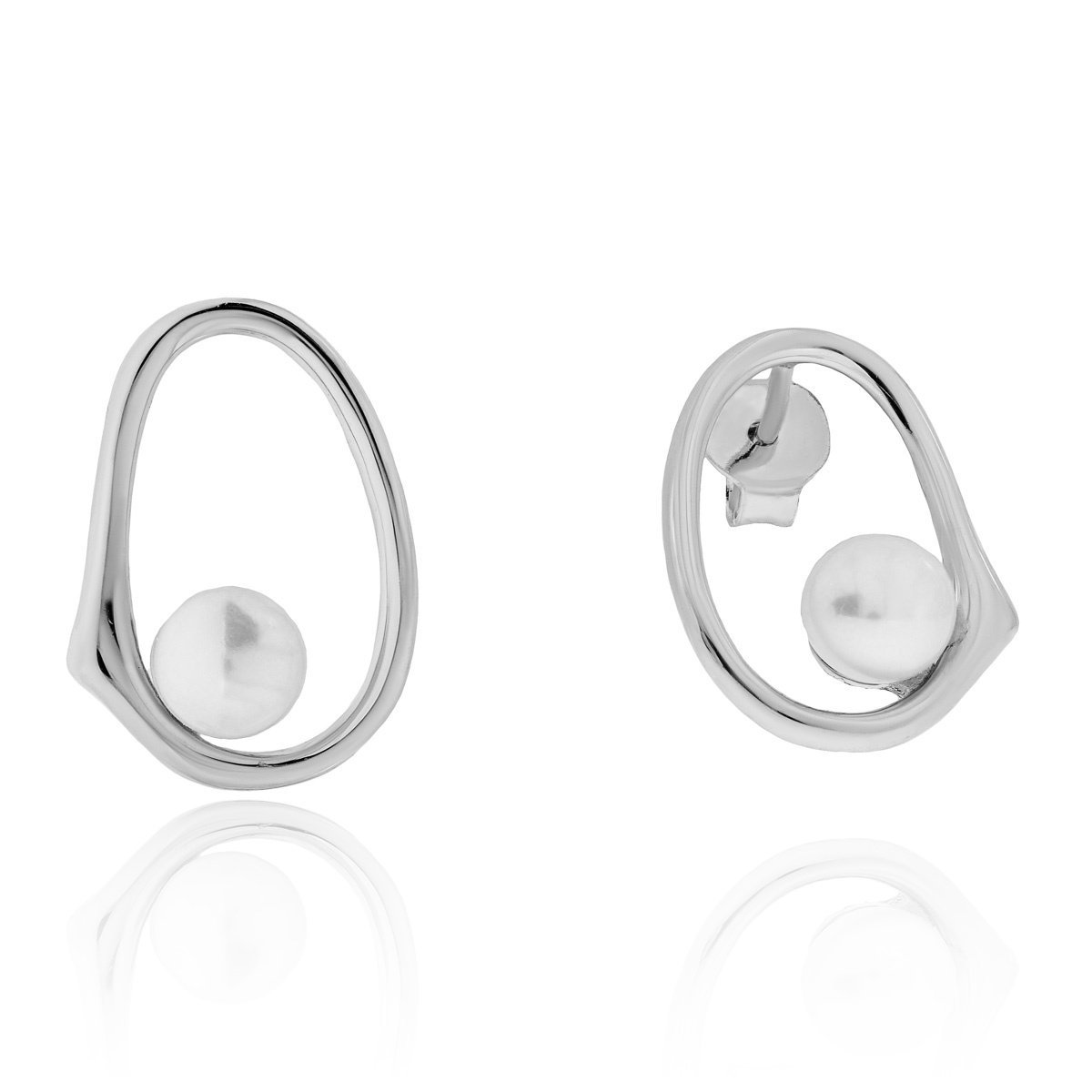 Srebrne kolczyki z perełkami sztyfty pr. 925