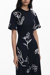 DŁUGA CZARNA SUKIENKA DAMSKA DESIGUAL - Sukienki - miniaturka - grafika 1