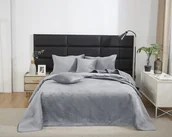 Narzuty - Szara Narzuta Pikowana Velvet na Łóżko 240x260 MAYA - miniaturka - grafika 1