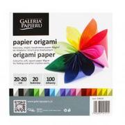 Szkolne artykuły papiernicze - Galeria papieru Papier origami 20x20cm 20 kolorów opakowanie 100 arkuszy - miniaturka - grafika 1