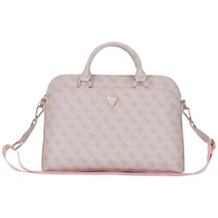 Torba GUESS 4G Zipper Pocket Triangle Logo 15 cali Różowy - Torby na laptopy - miniaturka - grafika 1