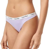 Majtki damskie - Calvin Klein - Idealnie dopasowane stringi - bielizna damska - beżowa - 72% poliamid, 28% elastan - logo Calvin Klein - niski stan - rozmiar XS, kolor pastelowy liliowy, M - miniaturka - grafika 1