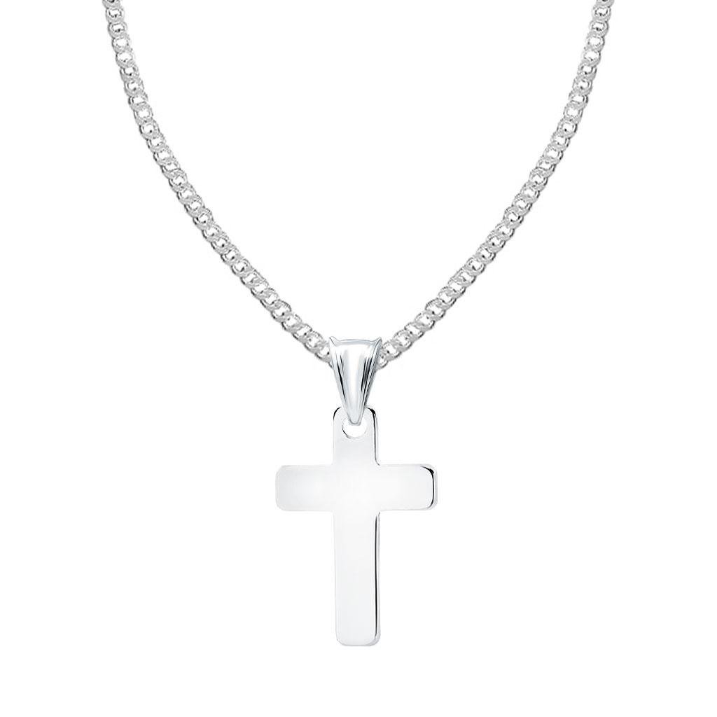 Srebrny łańcuszek z krzyżykiem klasyczny SREBRO 92