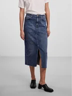 Spódnice - Pieces Spódnica jeansowa 17144829 Niebieski Regular Fit - miniaturka - grafika 1