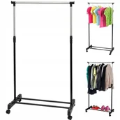 Wieszaki i stojaki - Wieszak Stojący Na Kółkach Ubrania Stojak Szafa - miniaturka - grafika 1