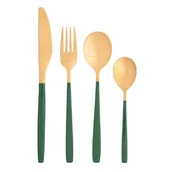 Zestawy sztućców - Lumarko Sztućce Zielono Złote Komplet 24 Szt. W Pudełku  - miniaturka - grafika 1