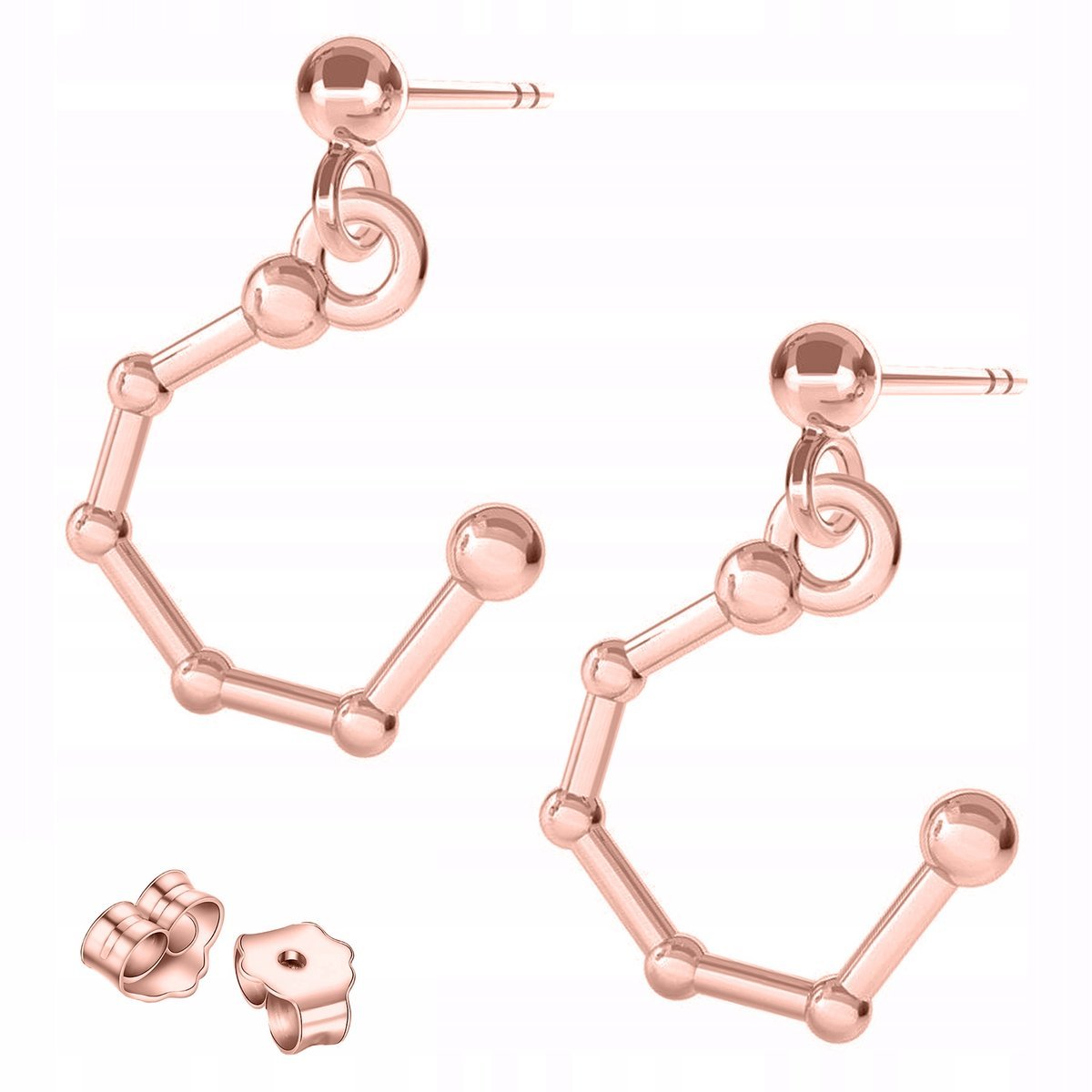 Kolczyki Pozłacane z Gwiazdozbiorem Kosmos Gwiazdozbiór SREBRO 925