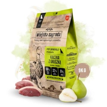 Wiejska Zagroda Kaczka Z Gruszką Karma Dla Psa Duże Chrupki L - 9 Kg