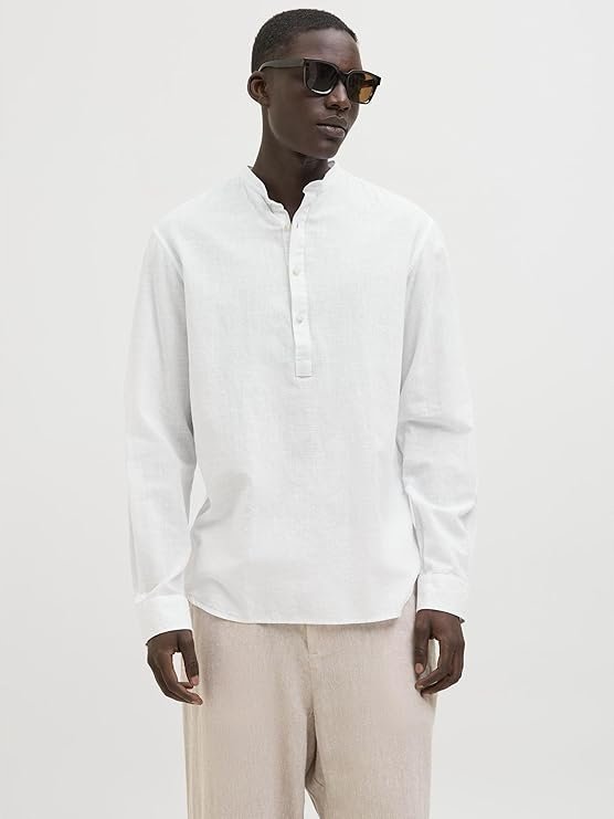 JACK&JONES BIAŁA KOSZULA ELEGANCKA Z KOŁNIERZYKIEM STOJĄCYM L 17AA