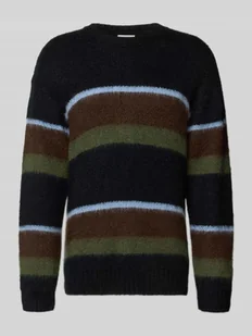 Sweter z dzianiny z prążkowanymi wykończeniami - Swetry męskie Sweter z dzianiny z prążkowanymi wykończeniami - Swetry męskie - miniaturka - grafika 1