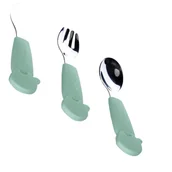 Sztućce dla dzieci - FREEON SZTUĆCE STAL NIERDZEWNA SŁONIK MIĘTA - miniaturka - grafika 1