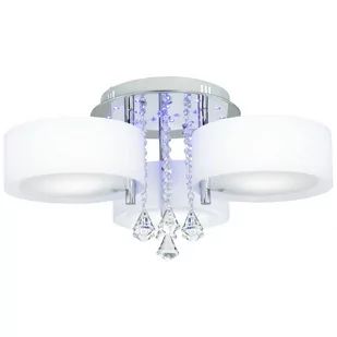 Sufitowa LAMPA glamour ELMDRS8006/3 8C MDECO metalowa OPRAWA crystal z pilotem chrom biała - Lampy sufitowe - miniaturka - grafika 1