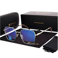 Okulary korekcyjne, oprawki, szkła - Damskie okulary PREMIUM +3.00 do czytania i komputera Blue Light+Antyrefleks STL285 złoty/zielony - miniaturka - grafika 1