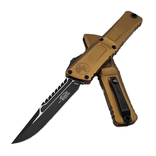 Nóż automatyczny OTF Microtech Combat Troodon Interceptor Gen III Signature Tan Aluminium, Black M390MK by Tony Marfione (1217-1TAS) - Noże - miniaturka - grafika 1