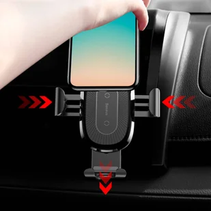 Baseus Wireless Charger Gravity uchwyt samochodowy na kratkę wentylacyjną + bezprzewodowa ładowarka Qi srebrny (WXYL-0S) - Ładowarki do telefonów - miniaturka - grafika 9