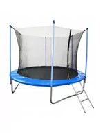 Trampoliny - TRAMPOLINA OGRODOWA SIATKA DRABINKA 244CM OKRĄGŁA - miniaturka - grafika 1