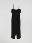 Sukienki - Reserved - Kombinezon z kokardą - czarny - miniaturka - grafika 1