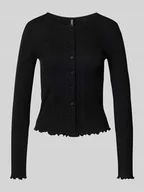 Swetry damskie - Kurtka z dzianiny o kroju slim fit z czystej bawełny model ‘MARIE’ - miniaturka - grafika 1