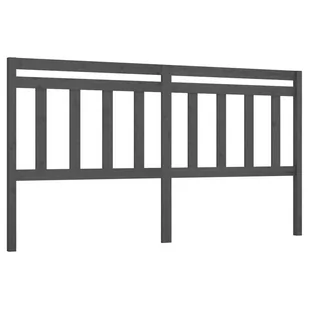Lumarko Wezgłowie łóżka, szare, 206x4x100 cm, lite drewno sosnowe - Inne meble do sypialni - miniaturka - grafika 3