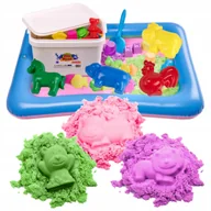 Masy plastyczne - BibiMoon Piasek Kinetyczny 3kg ZESTAW PIASKOWNICA FOREMKI Piaskolina - miniaturka - grafika 1